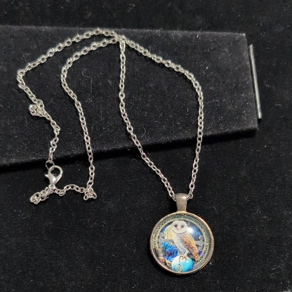 Silver Owl Pendant Necklace